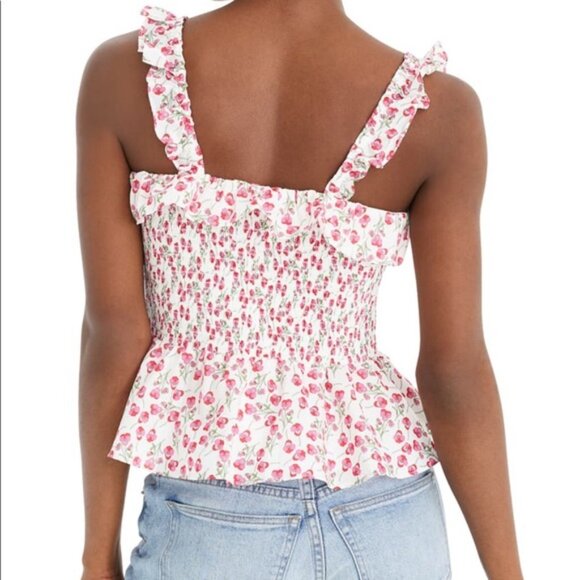 J.Crew Liberty Rose Smocked Ruffled Floral size L - Picture 6 of 7